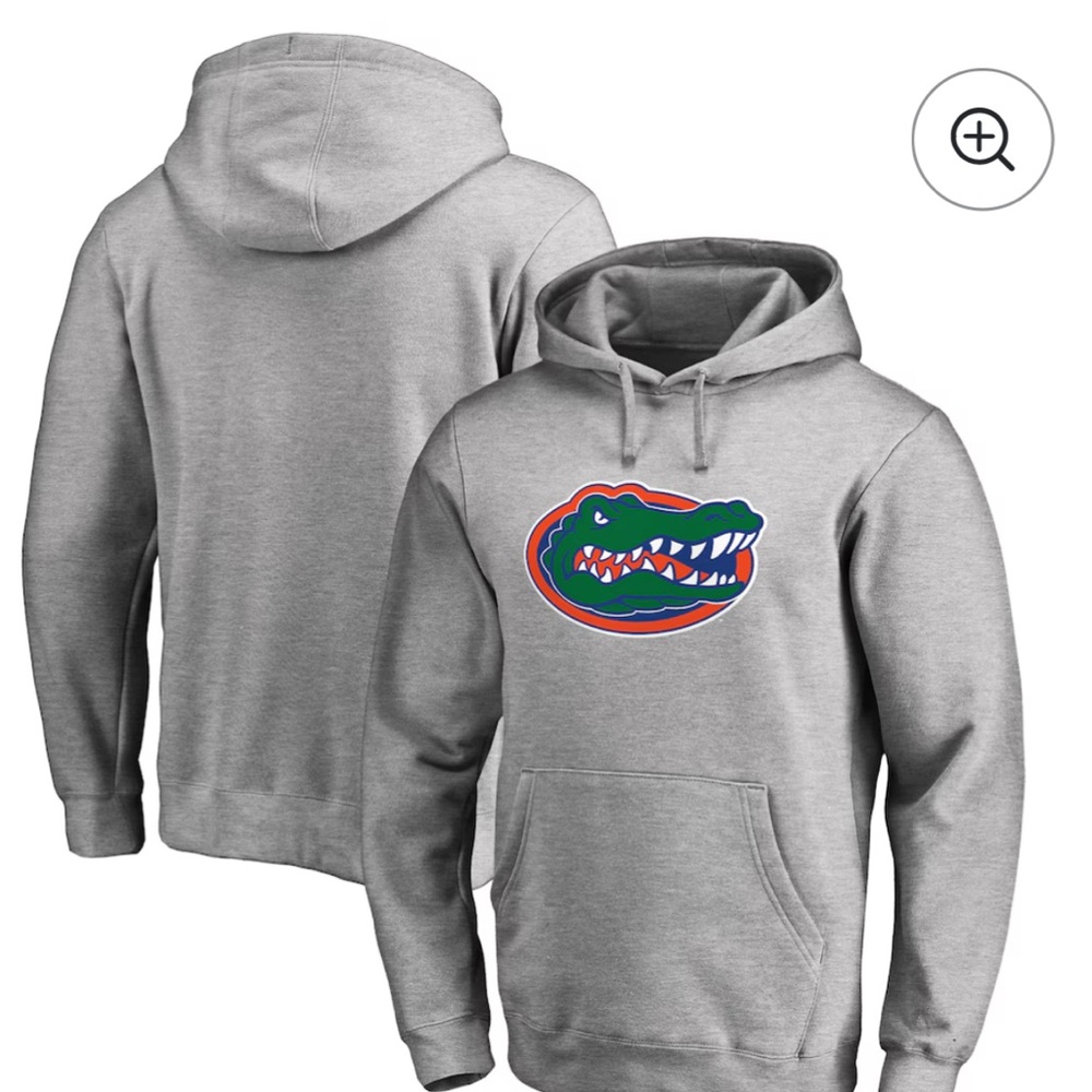 Nike Gray Crewneck Hoodie with Green & Orange Alligator Logo